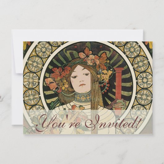 Invitation Alfonse Mucha Trappistine Nouveau (Devant)