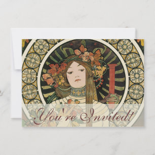 Invitation Alfonse Mucha Trappistine Nouveau
