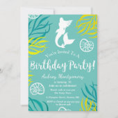 Invitation Algues et coquillages Sirène anniversaire (Devant)