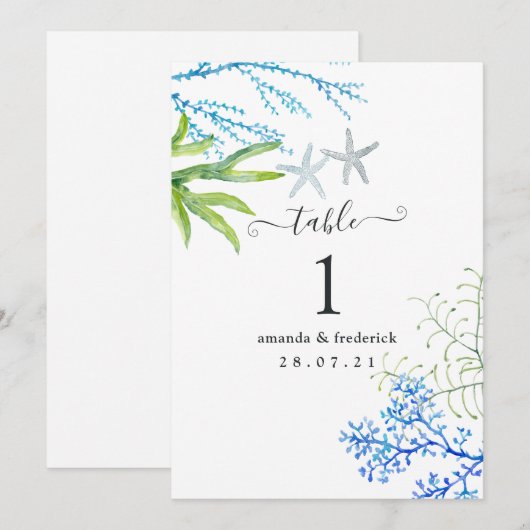 Invitation Algues marines (Devant / Derrière)