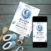Invitation Alhamdulillah c'est un garçon bleu aqeeqah musulma