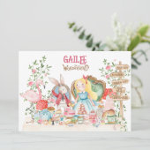 Invitation Alice Adventure en Woderland Anniversaire (Debout devant)