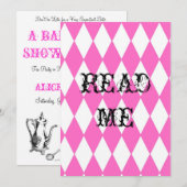 Invitation Alice au pays des merveilles (Devant / Derrière)