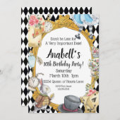 Invitation Alice au pays des merveilles (Devant / Derrière)