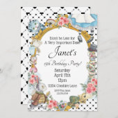 Invitation Alice au pays des merveilles (Devant / Derrière)