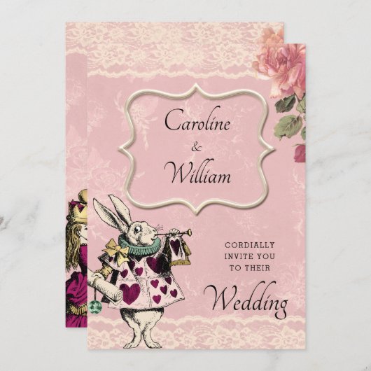 Invitation Alice au pays des merveilles (Devant / Derrière)