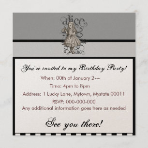 Invitation Alice au pays des merveilles