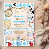 Invitation Alice au pays des merveilles 1er anniversaire de l