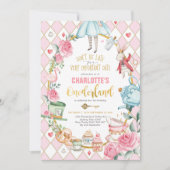 Invitation Alice au pays des merveilles 1er anniversaire de l (Devant)