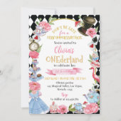 Invitation Alice au pays des merveilles 1er anniversaire Invi (Devant)