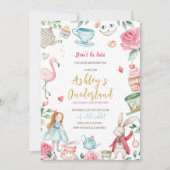 Invitation Alice au pays des merveilles 1er anniversaire Invi (Devant)