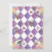 Invitation Alice au pays des merveilles 1er anniversaire Oned (Dos)