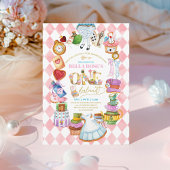 Invitation Alice au pays des merveilles 1er anniversaire Pink