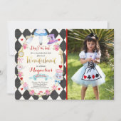 Invitation Alice Au Pays Des Merveilles Anniversaire Invitati (Devant)