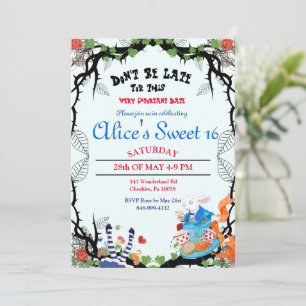 Invitation Alice au Pays des Merveilles avec Épine