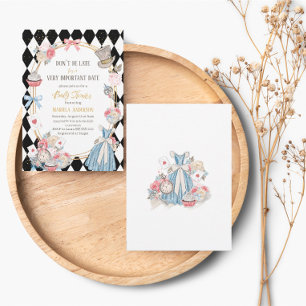 Invitation Alice au pays des merveilles Baby shower aquarelle
