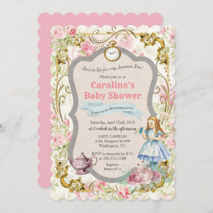 Invitation Alice au pays des merveilles Baby shower Invitatio