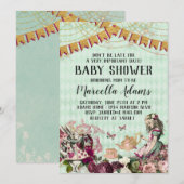 Invitation Alice au pays des merveilles Baby shower Invitatio (Devant / Derrière)