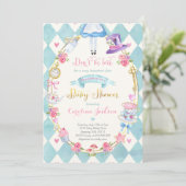 Invitation Alice Au Pays Des Merveilles Baby shower Invitatio (Debout devant)