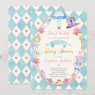 Invitation Alice Au Pays Des Merveilles Baby shower Invitatio