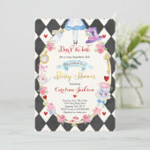 Invitation Alice Au Pays Des Merveilles Baby shower Invitatio (Debout devant)