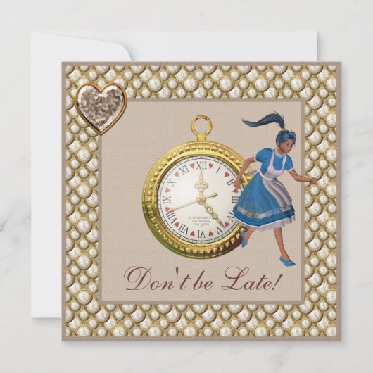 Invitation Alice au pays des merveilles Baby showers Invitati (Devant)