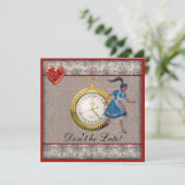 Invitation Alice au pays des merveilles Baby showers Invitati (Debout devant)