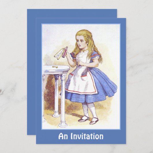 Invitation : Alice au pays des merveilles - Caterp (Devant / Derrière)