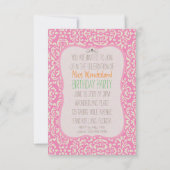 Invitation Alice au pays des merveilles CHANGER DE COULEUR - (Dos)