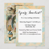 Invitation Alice au pays des merveilles Cheshire Cat Mad (Devant / Derrière)