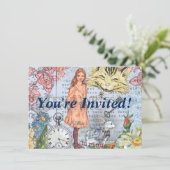 Invitation Alice au pays des merveilles Classique Cheshire Ra (Debout devant)