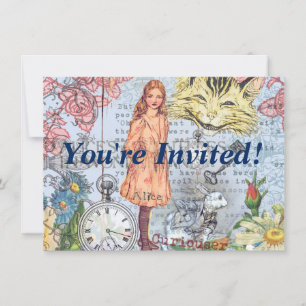 Invitation Alice au pays des merveilles Classique Cheshire Ra