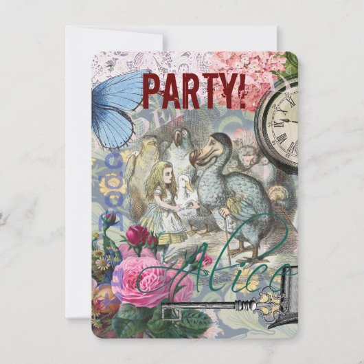 Invitation Alice au pays des merveilles Dodo Classic (Devant)