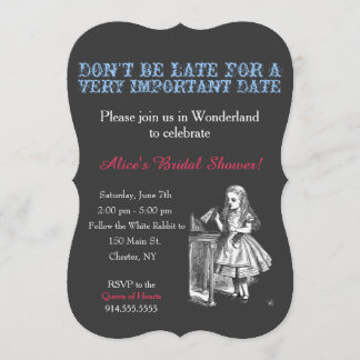 Invitation Alice au pays des merveilles Douche-nage personnal