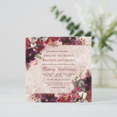 Invitation Alice au pays des merveilles Élégant Carré de mari (Debout devant)