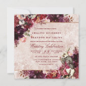 Invitation Alice au pays des merveilles Élégant Carré de mari (Devant)