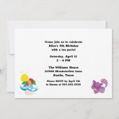 Invitation Alice au pays des merveilles Enfants Noir Rouge fê (Dos)