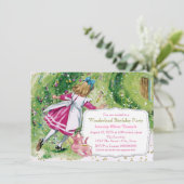 Invitation Alice au pays des merveilles fête d'anniversaire (Debout devant)