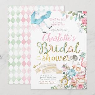 Invitation Alice au pays des merveilles Fête des mariées