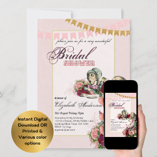 Invitation Alice au pays des merveilles Fête des mariées Invi