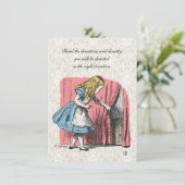 Invitation Alice au pays des merveilles Flamant rose rose fêt (Debout devant)