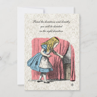 Invitation Alice au pays des merveilles Flamant rose rose fêt