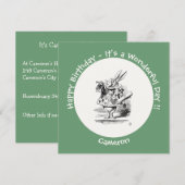 Invitation Alice au pays des merveilles Héraut de lapin blanc (Devant / Derrière)