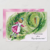 Invitation Alice au pays des merveilles : l'anniversaire ne t (Devant / Derrière)