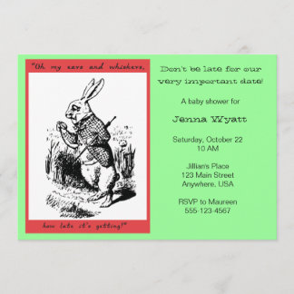 Invitation Alice au pays des merveilles - lapin blanc