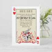 Invitation Alice au pays des merveilles Lapin Blanc Reine de (Debout devant)