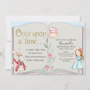 Invitation Alice au pays des merveilles Livre d'histoire aqua