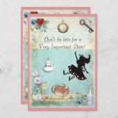 Invitation Alice au pays des merveilles ne sont pas défunt (Devant / Derrière)