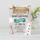 Invitation Alice au pays des merveilles Ne soyez pas en retar (Debout devant)