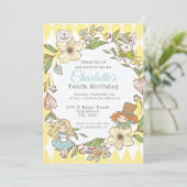 Invitation Alice au pays des merveilles Parti personnalisé (Debout devant)